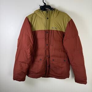 Oakley Red and Olive Puffer Jacket